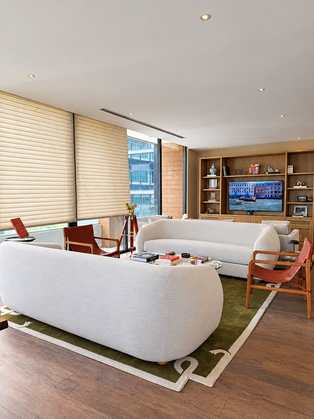 Sala con sillones curvos